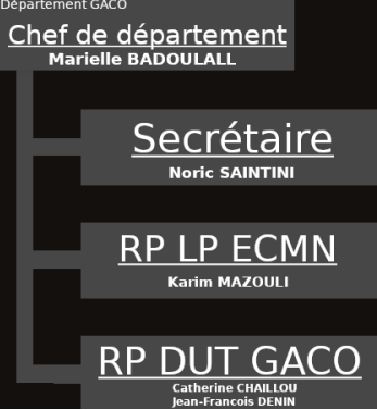 Département GACO de l'organigramme