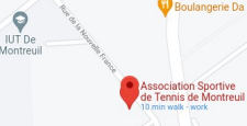Position de l'association de tennis sur Google Maps